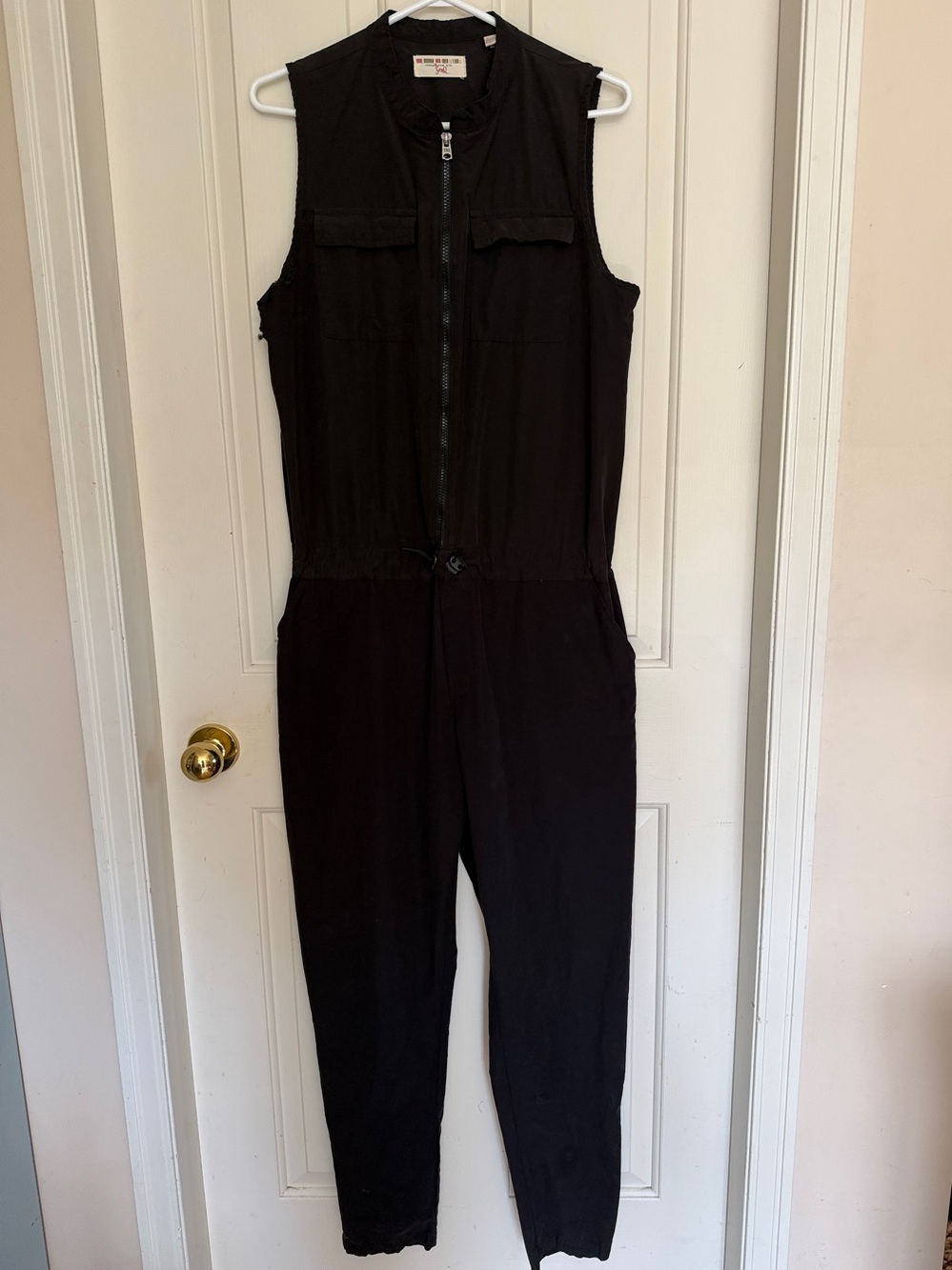 Triple Five Soul Sleeveless Black Zip-Front Jumpsuit